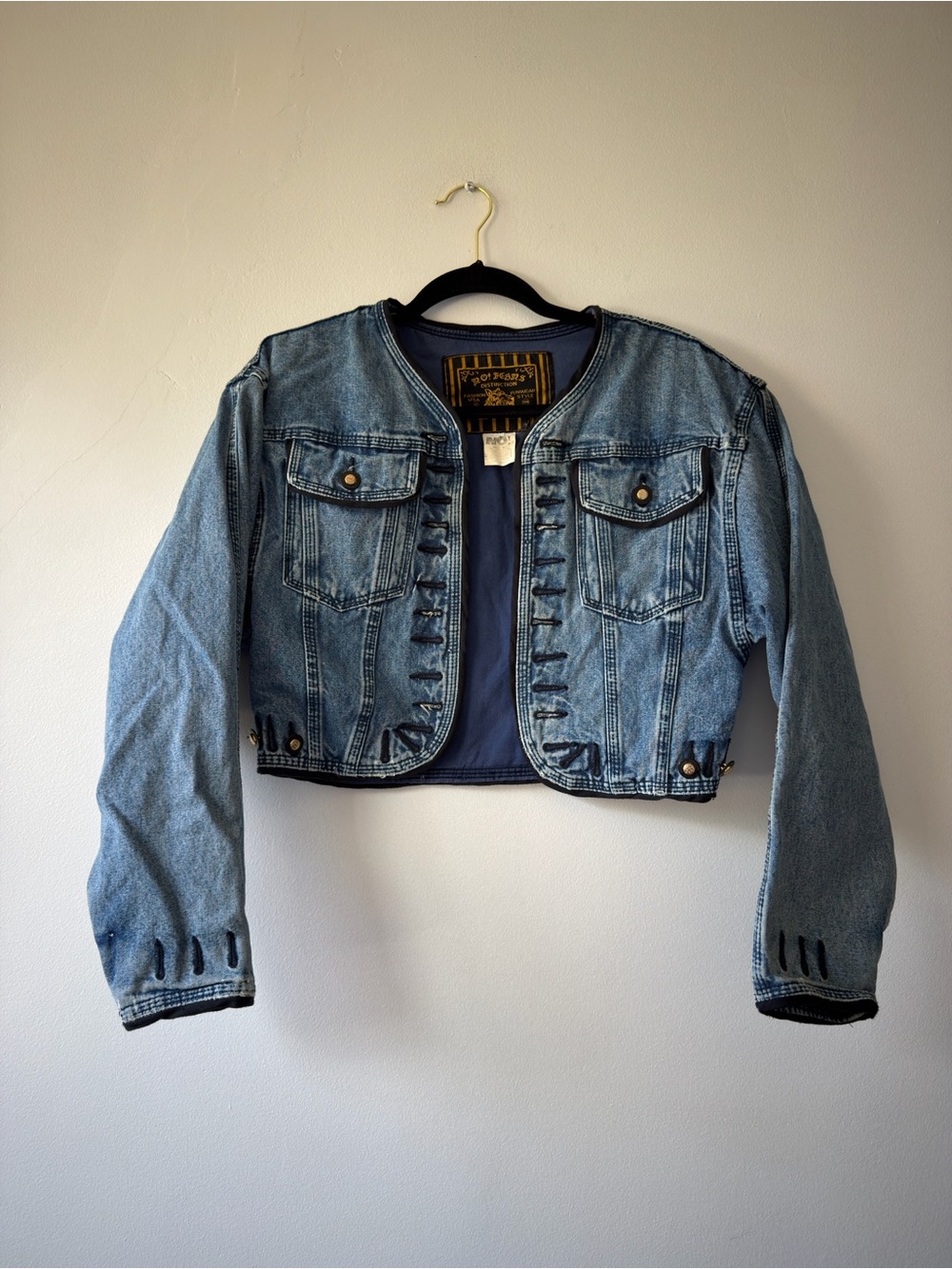 Cropped Light Blue Denim Jacket - Women's